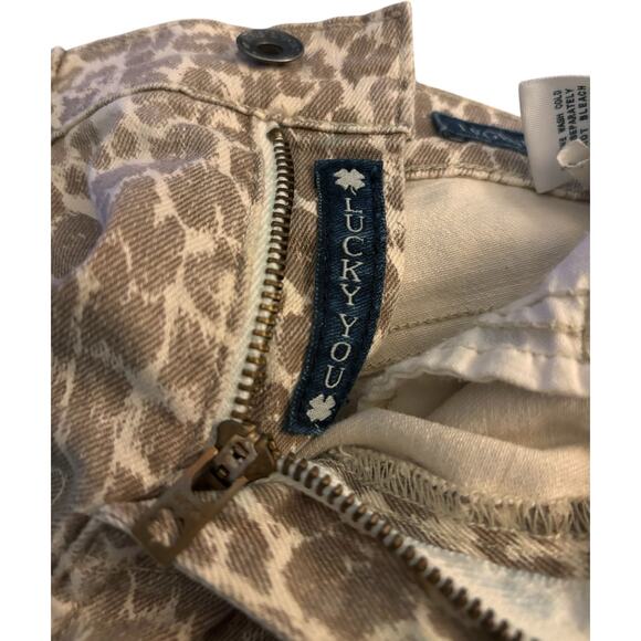 Lucky Brand Sofia Skinny Jeans, Leopard Print, Beige, Size 27 - Picture 4 of 6